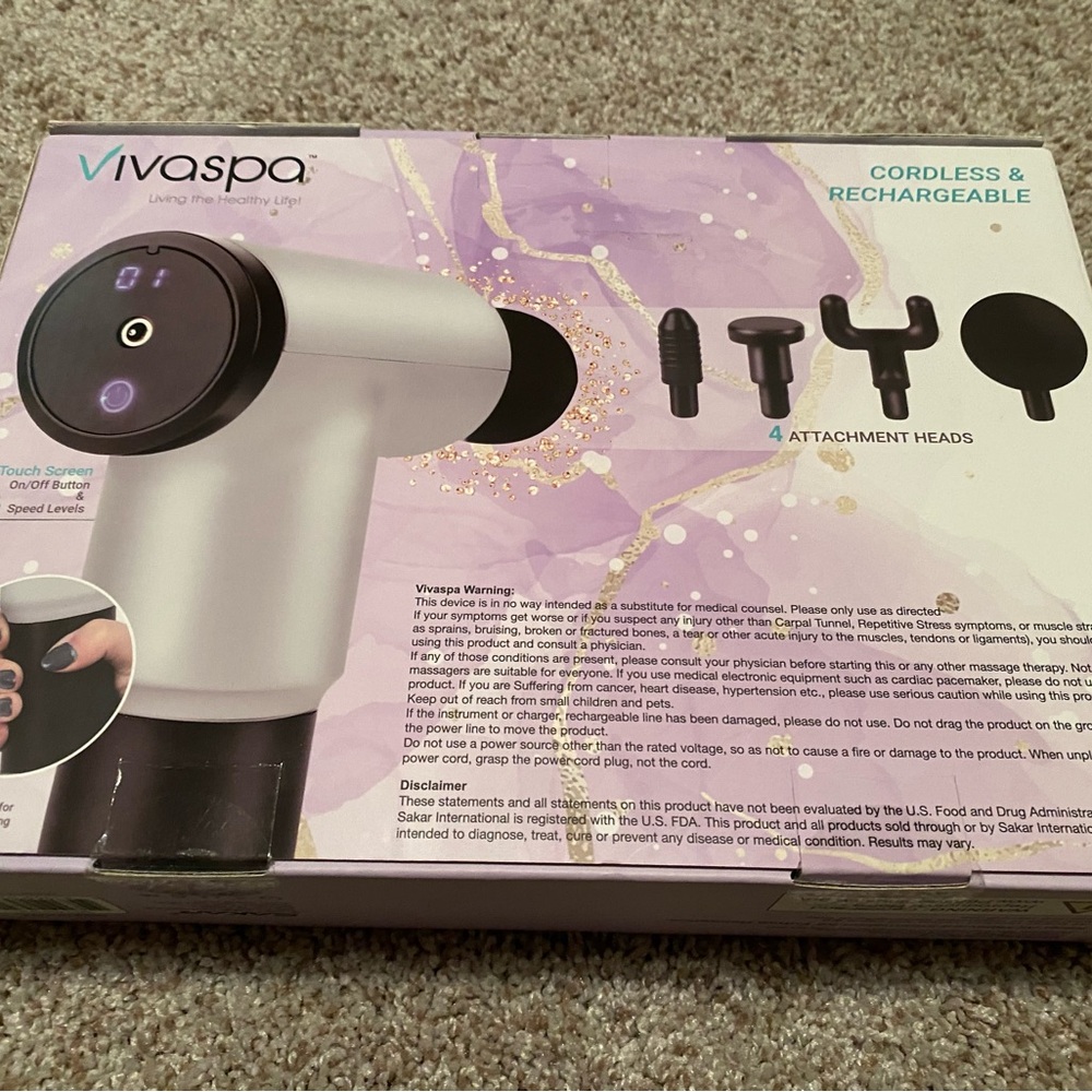 Vivaspa hand held deep tissue percussion massager